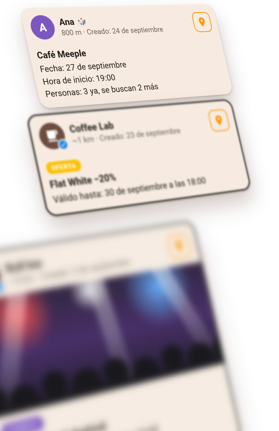 El feed de GoLetsGo: encuentros de personas y ofertas de locales